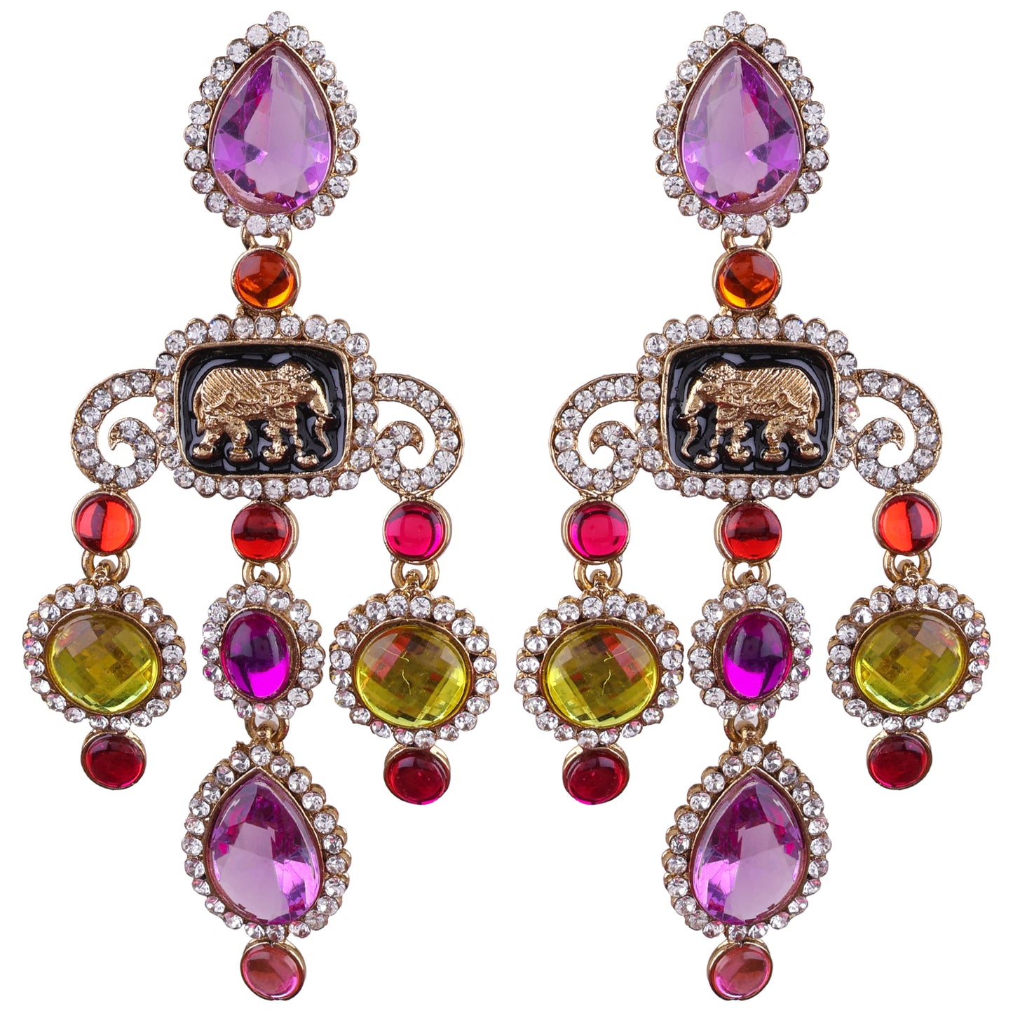 Lilac Yellow Varsha Designer Earring