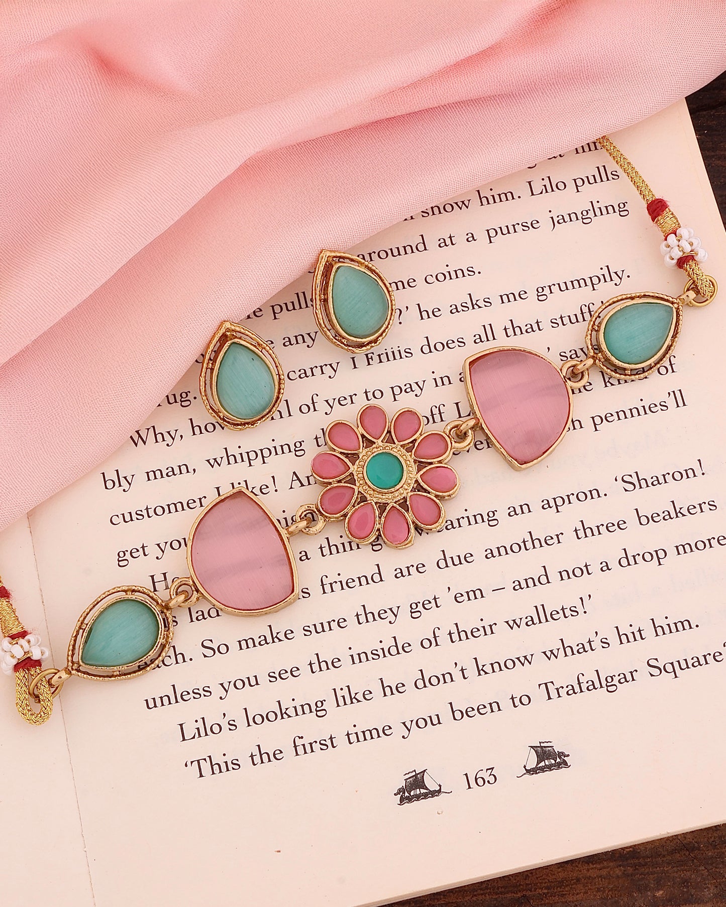 Vaneet Pastel Ethnic Necklace with Earring