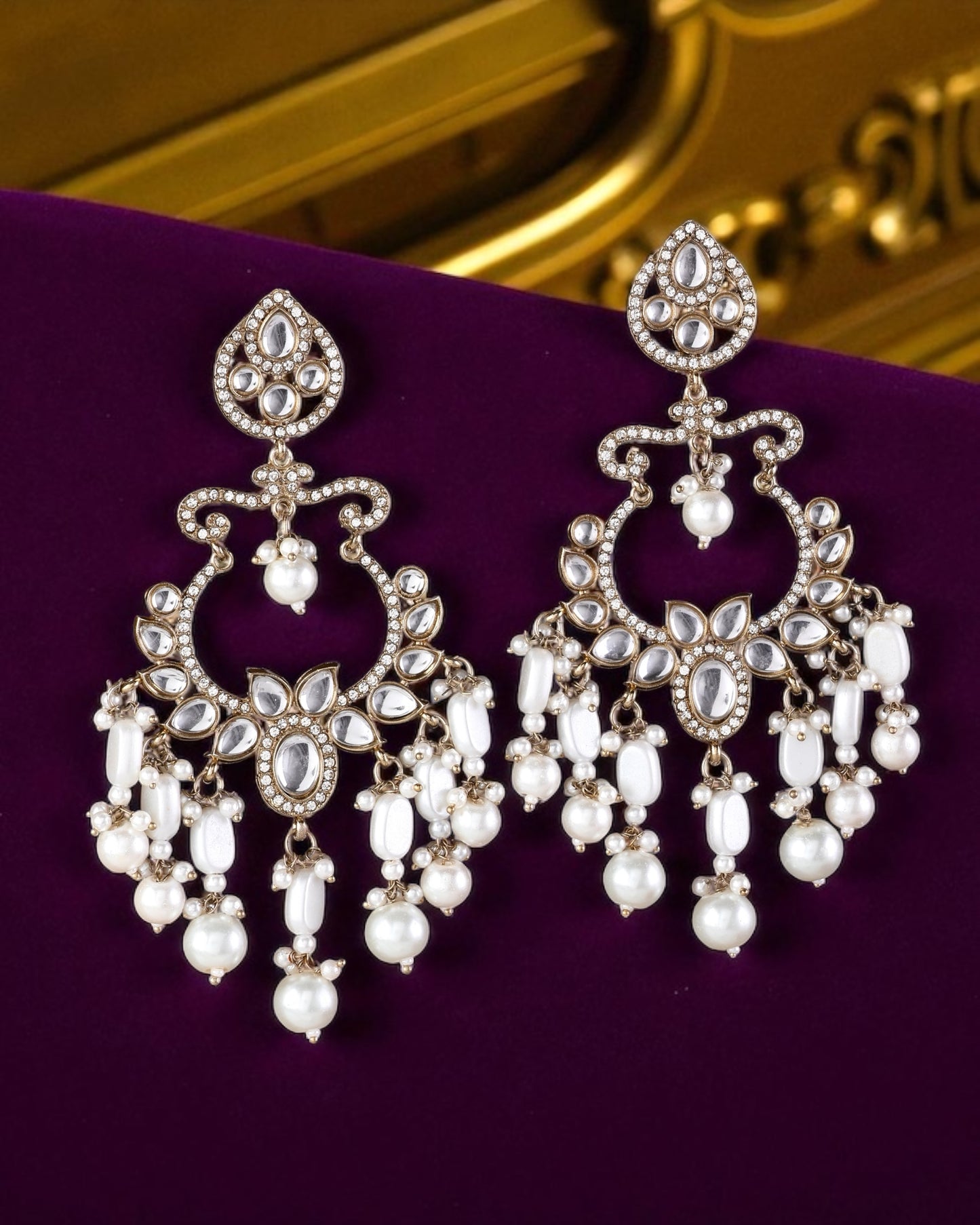 Pearl Rajveer Designer Chandbali Earring