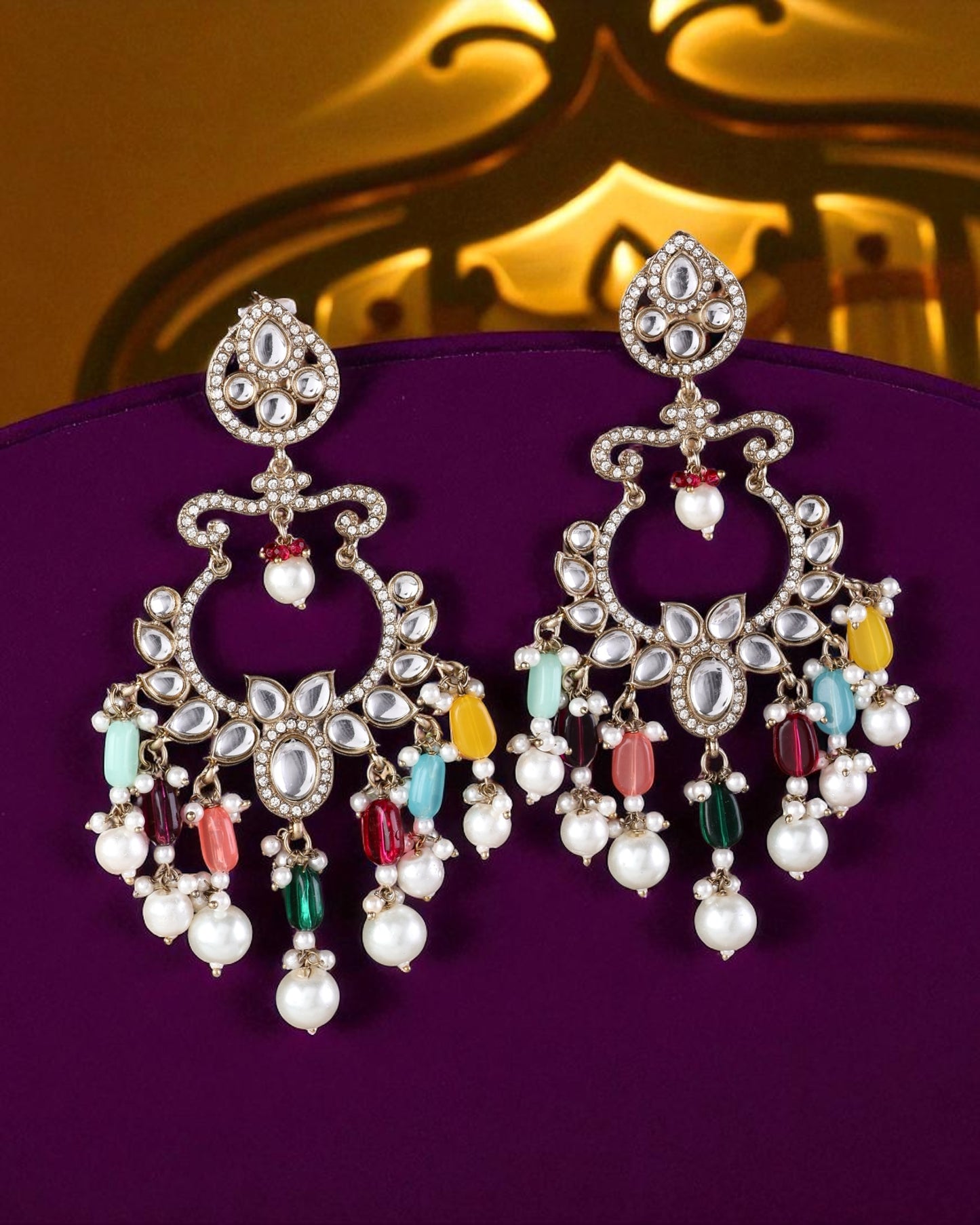Multi Rajveer Designer Chandbali Earring