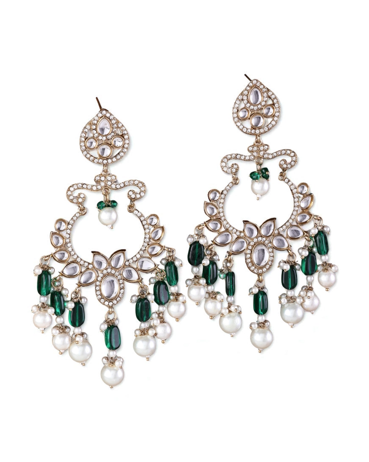Green Rajveer Designer Chandbali Earring