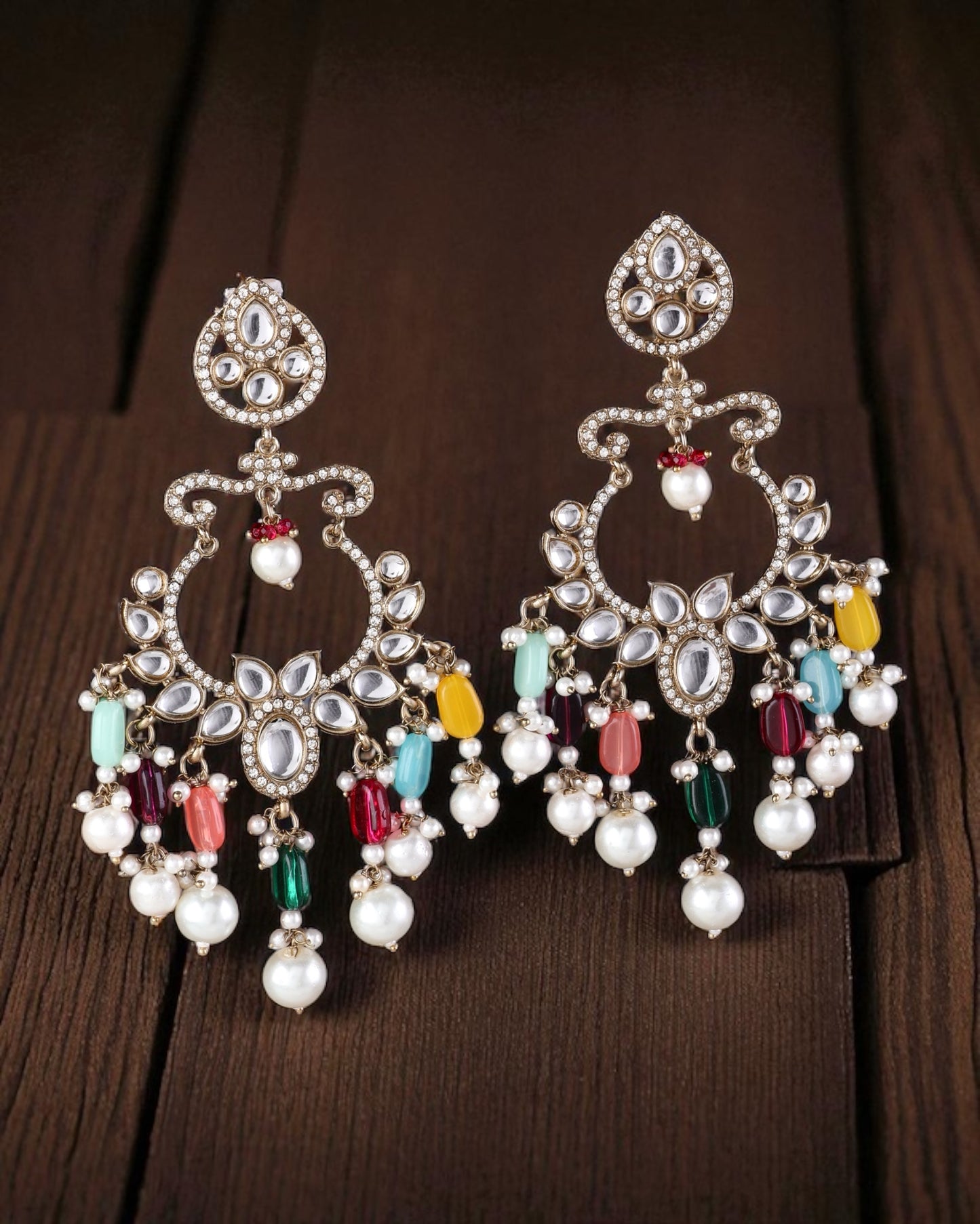 Multi Rajveer Designer Chandbali Earring