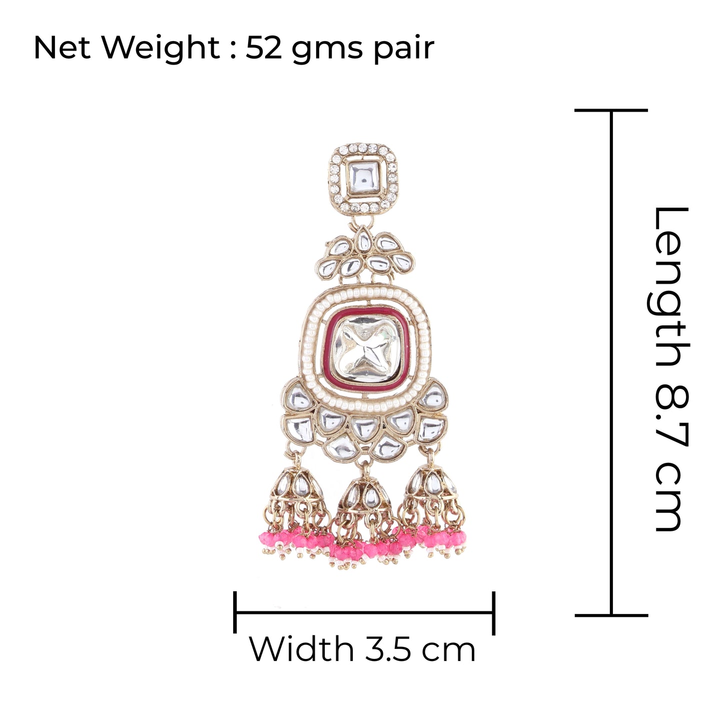 Pink Anay Designer Earring with Jhumki Detailing