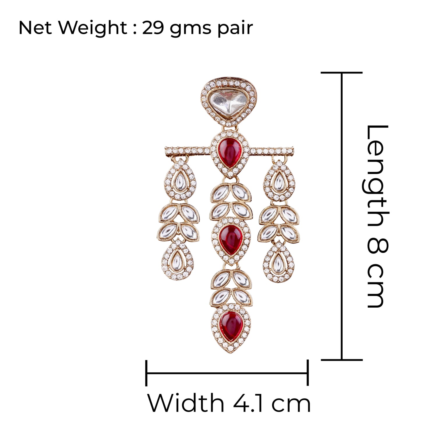 Dark Pink Japneet Premium Designer Zircone Earring