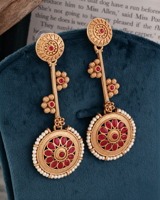 Ruby Rohan Designer Earring Brass Lookalike