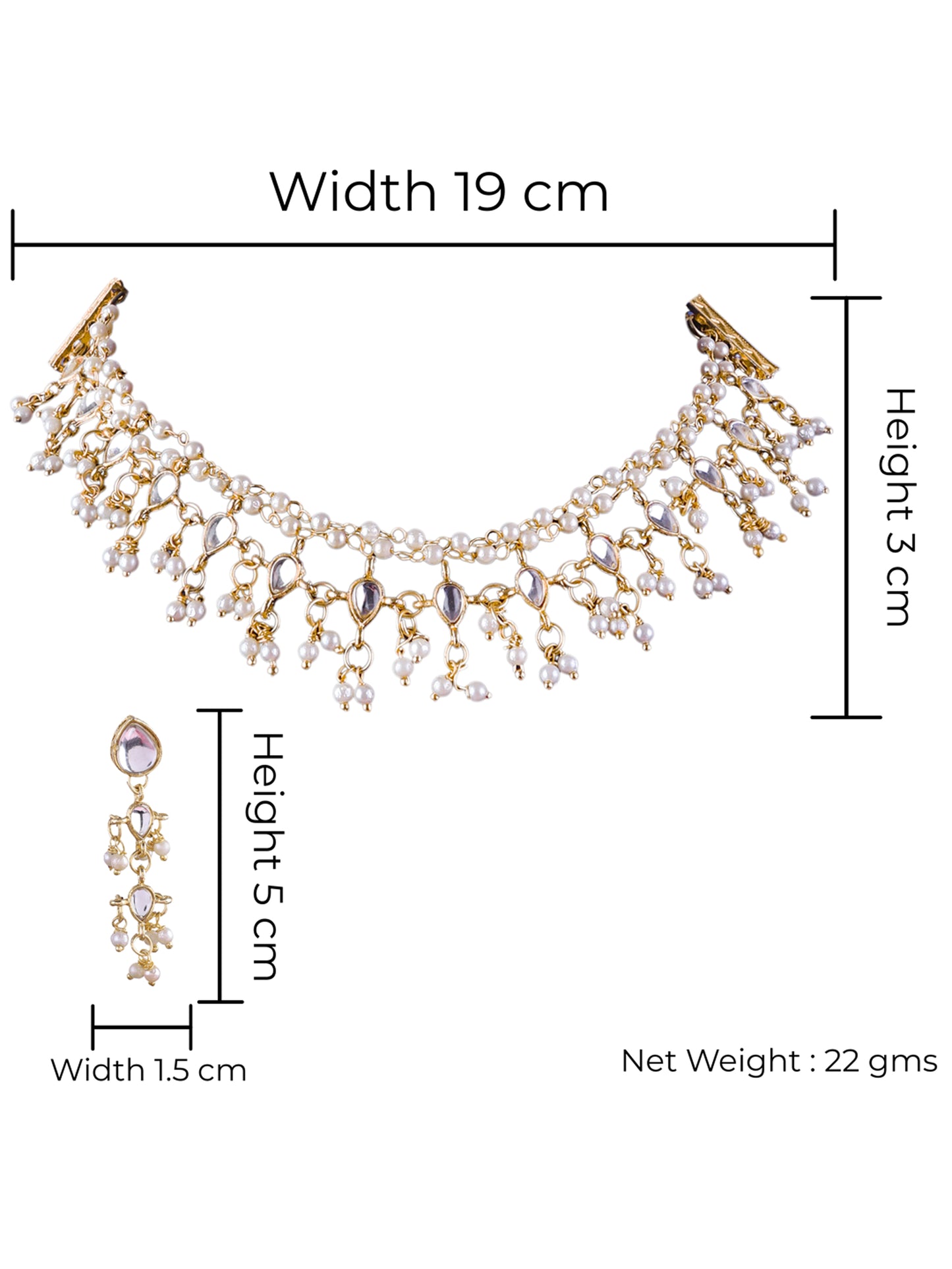 Revaan Pearl Statement Choker NeckSet with Earring