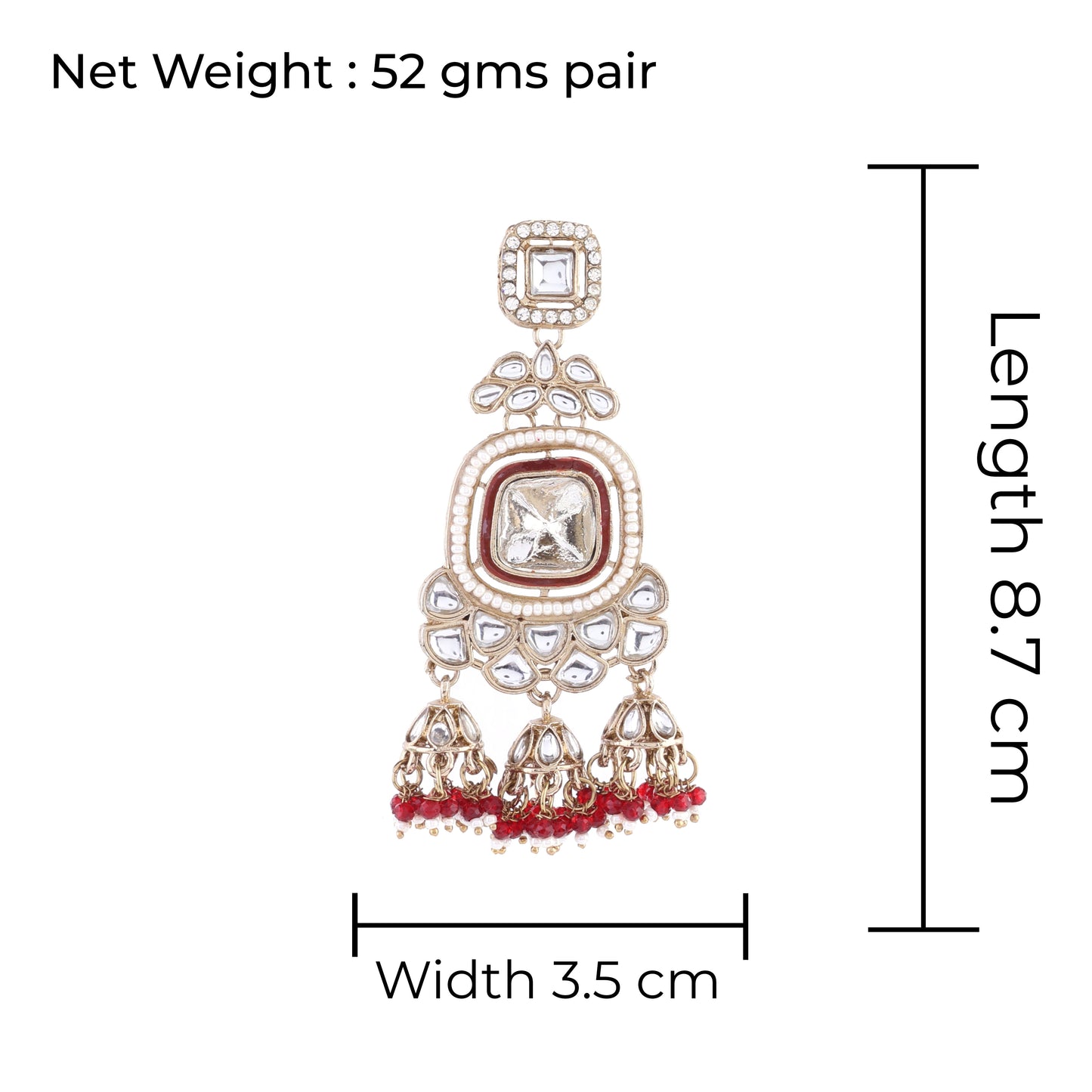 Maroon Anay Designer Earring with Jhumki Detailing