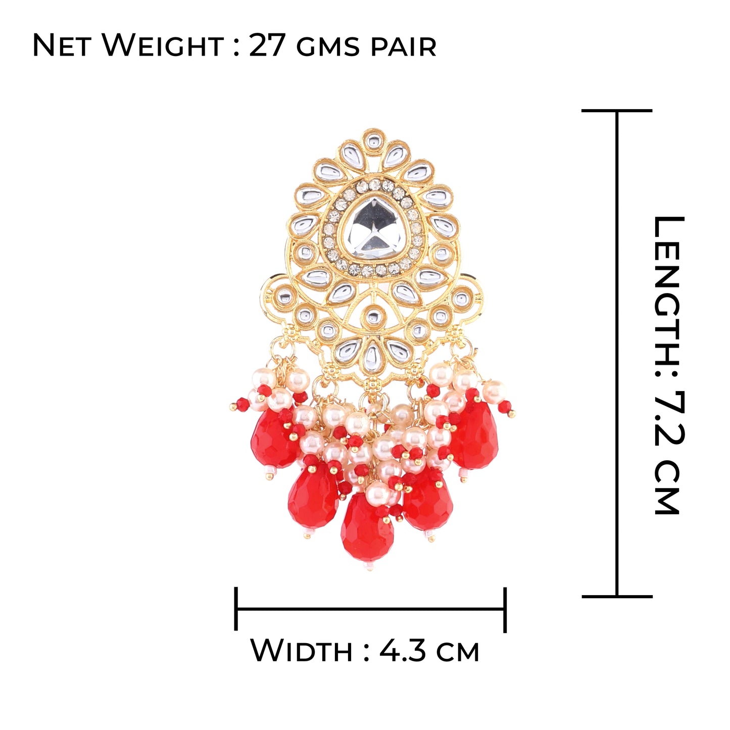 Red Ayla Zircone Earring