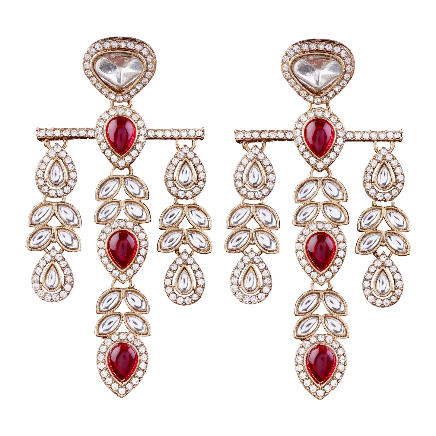Red Japneet Premium Designer Zircone Earring