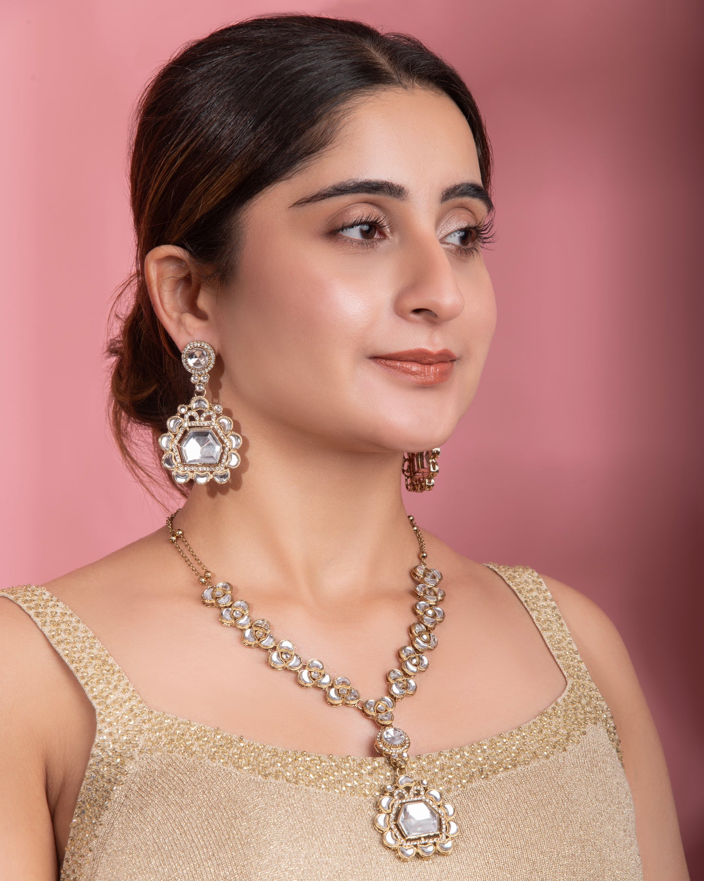 Niyana Pendant Style Long Necklace Set with Earring