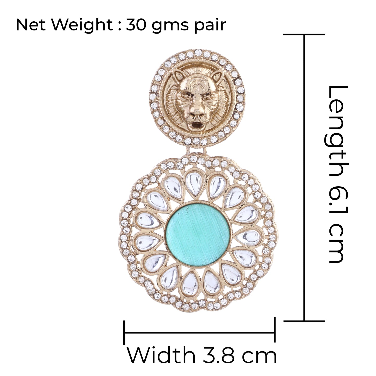 Mint Green Kysa Bollywood Inspired Designer Earring