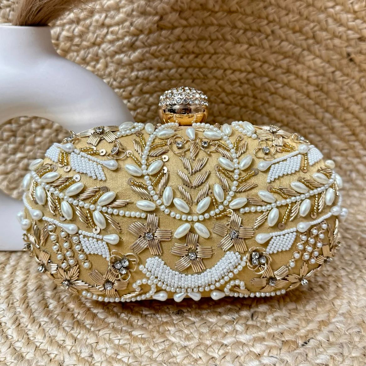 Beige Kanika Bridal Ethnic Clutch
