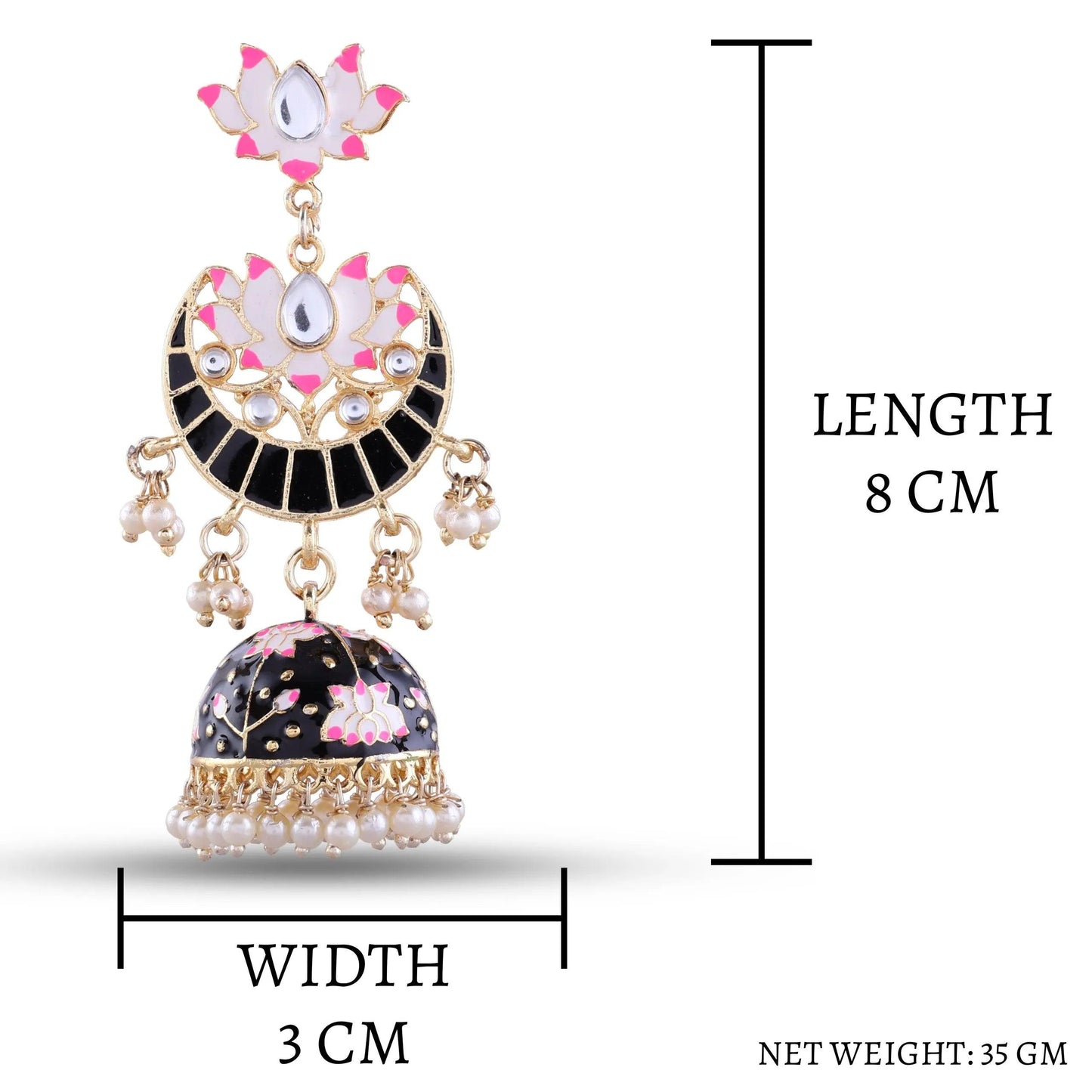 Black Long Moon Jhumka