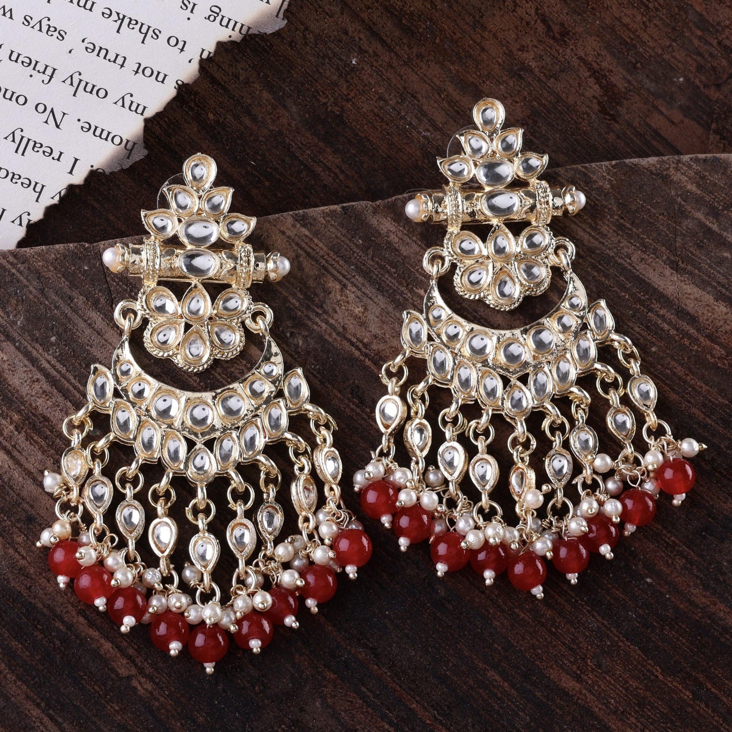Red Aadrika Chandbali