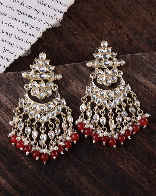 Red Aadrika Chandbali