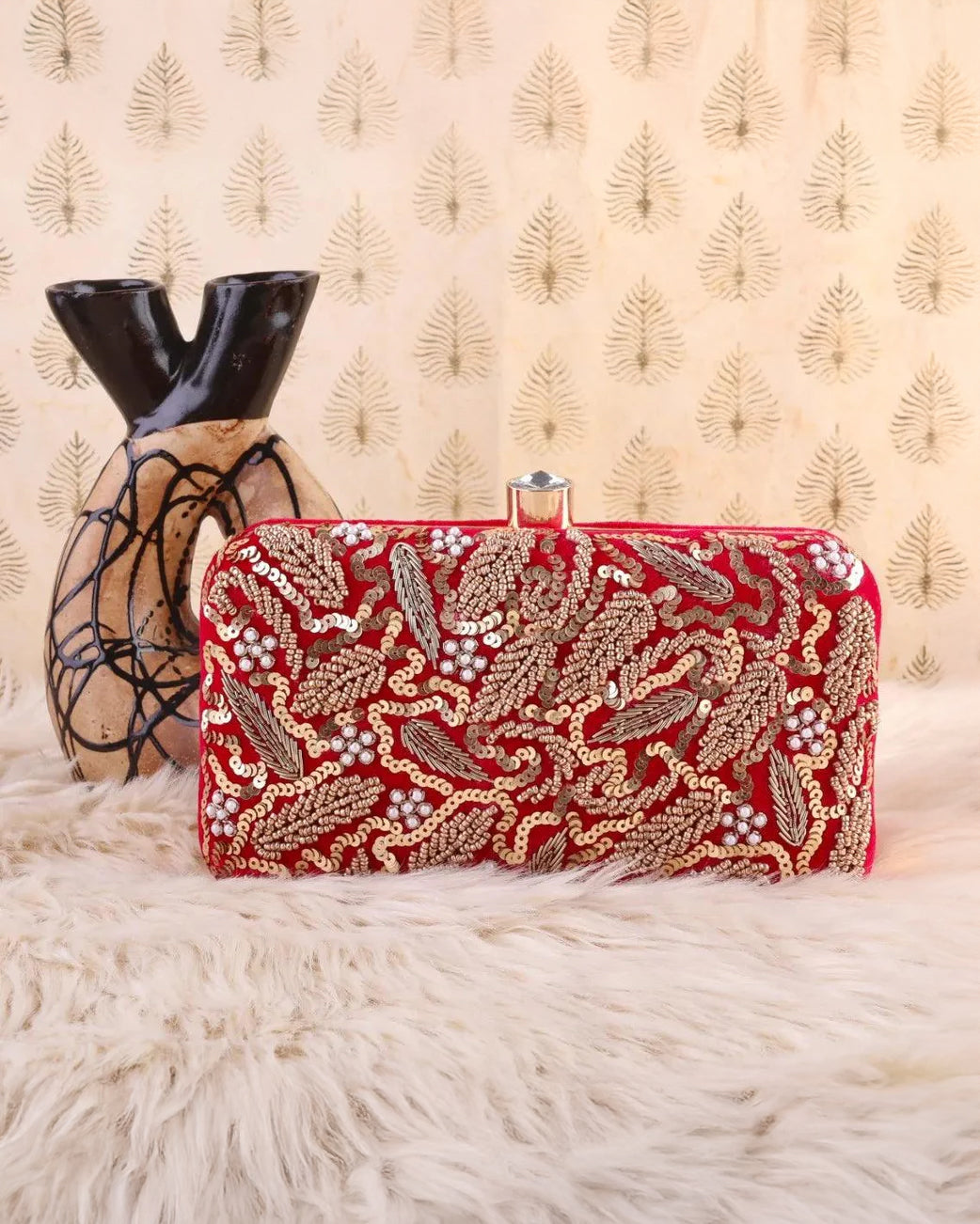 Pink Omisha Embroidered Clutch