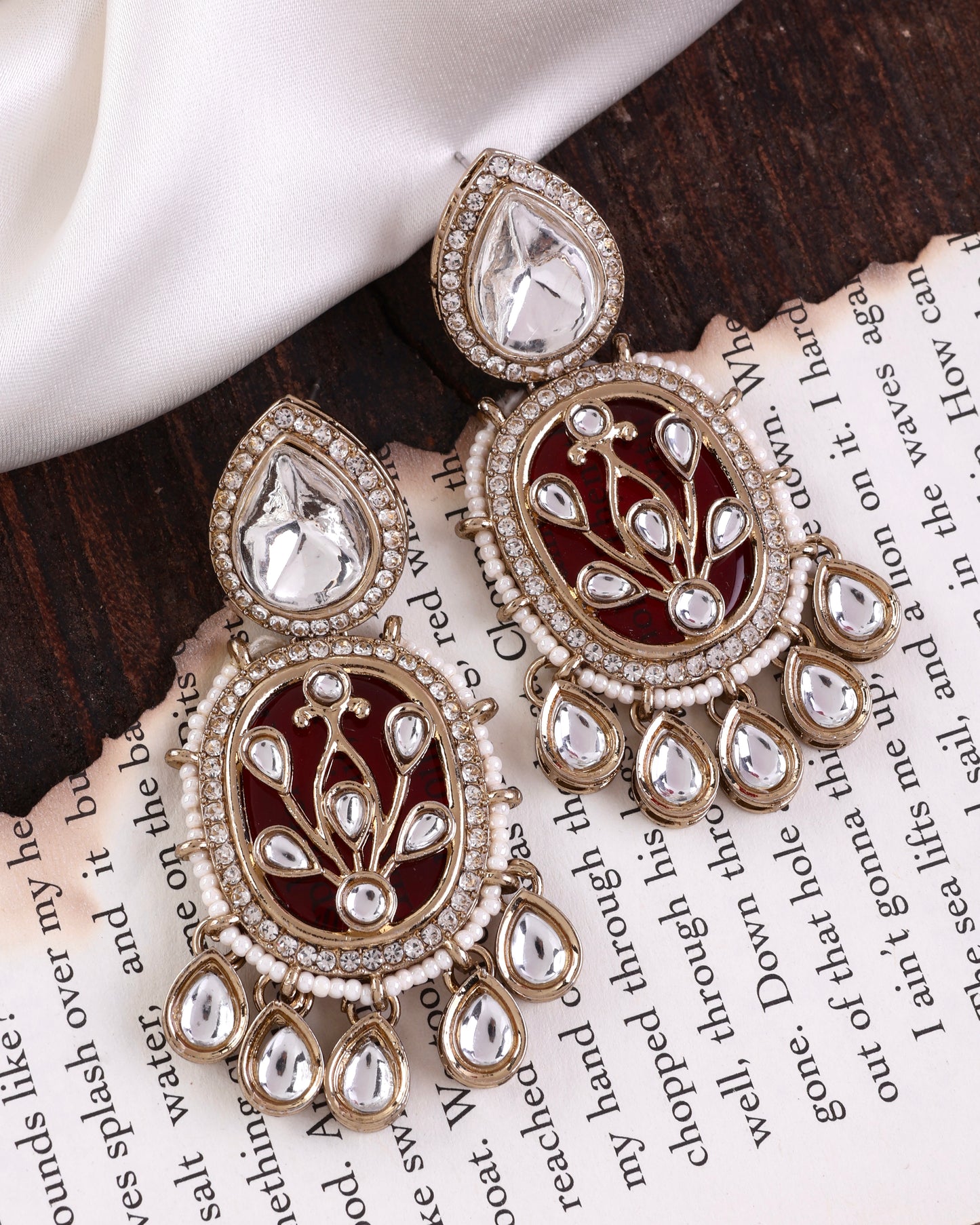 Red Avya Designer Earring