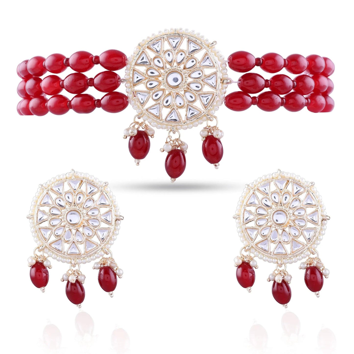Maroon Arshi Choker Set