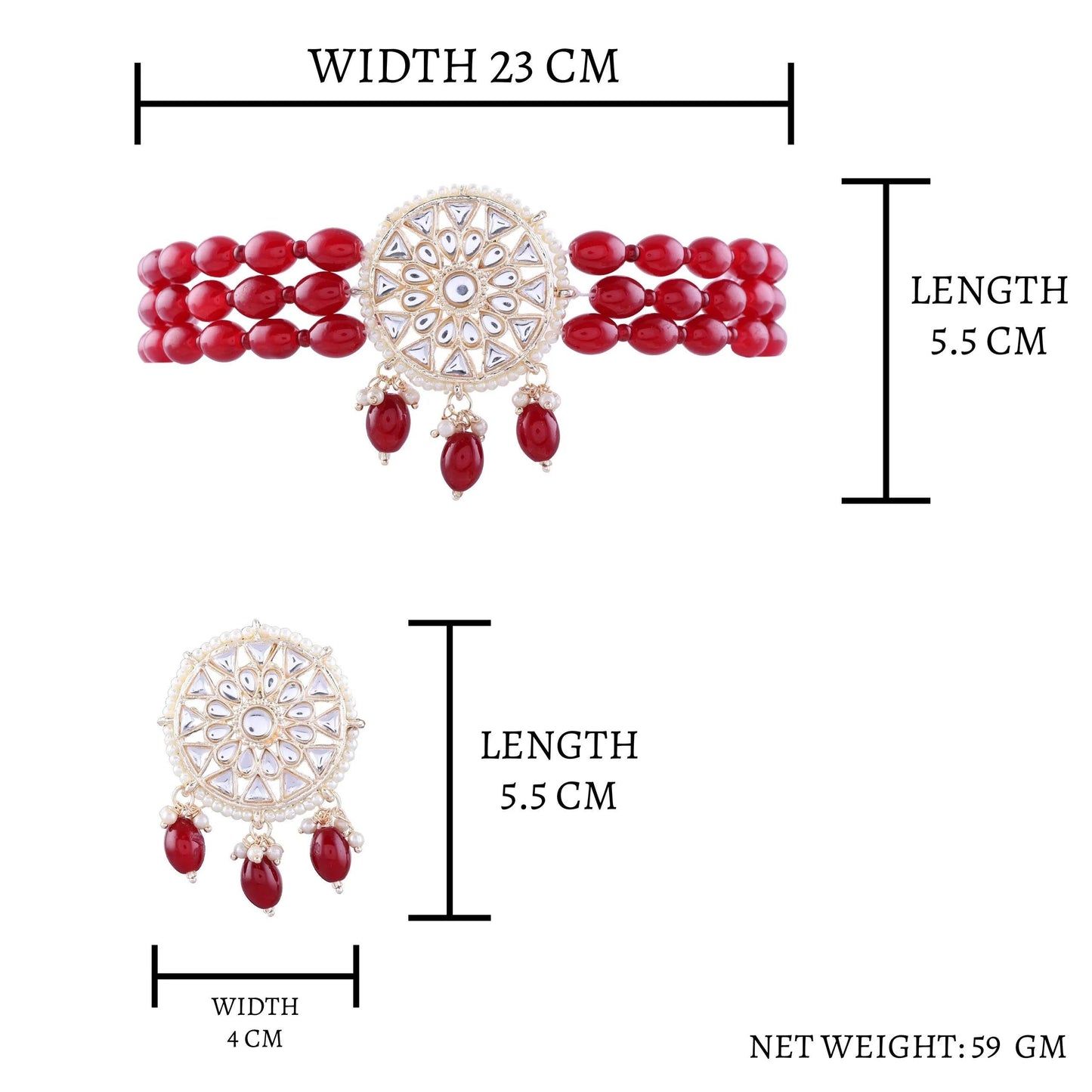 Maroon Arshi Choker Set