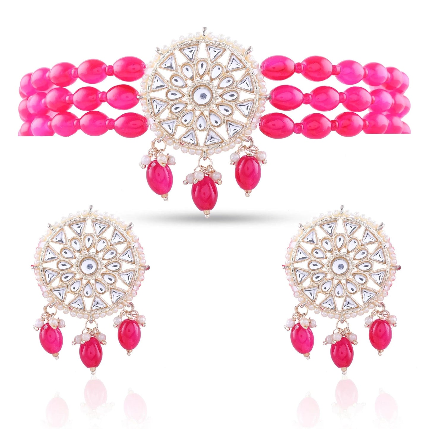 Pink Arshi Choker Set