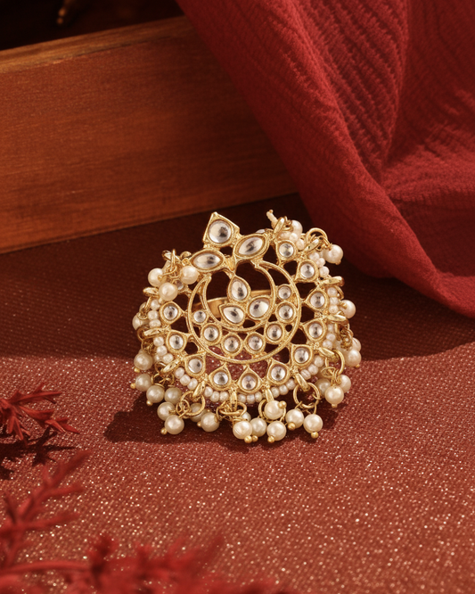 Surbhi Pearl Ethnic Ring - Gold