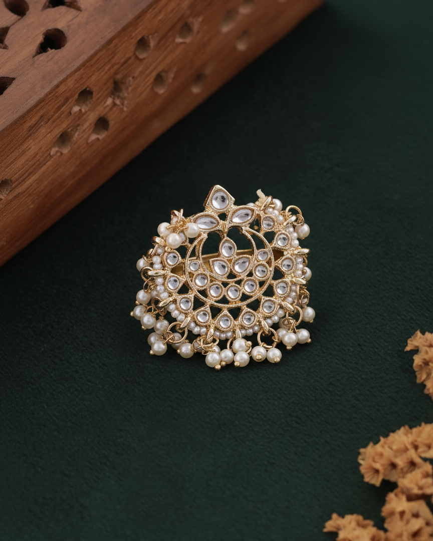 Surbhi Pearl Ethnic Ring - Gold