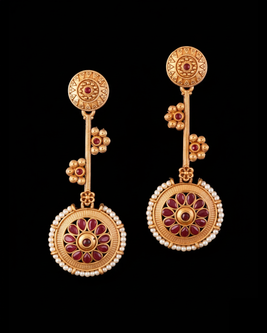 Ruby Rohan Designer Earring Brass Lookalike