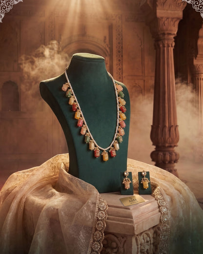 Balraj Jadau Long Set with Handwork Beads