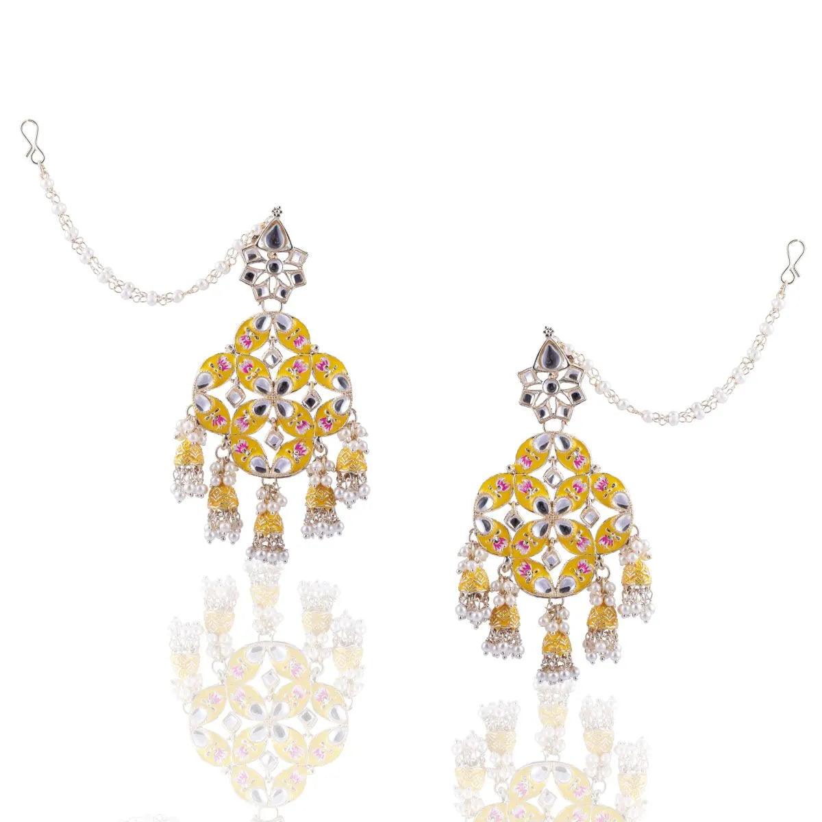 Yellow Nyasa Designer Earring with Sahara