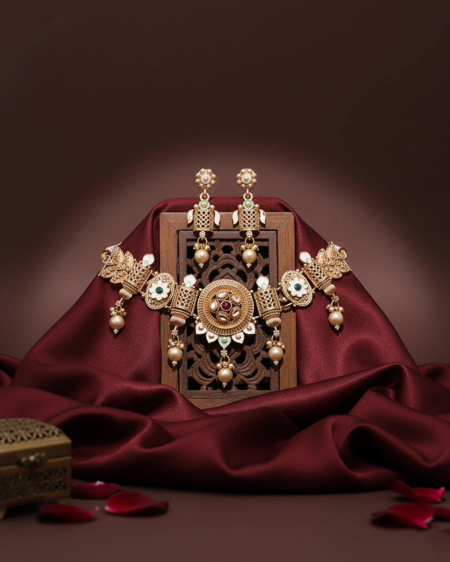 Meeta Rajwada Necklace Set with Earring