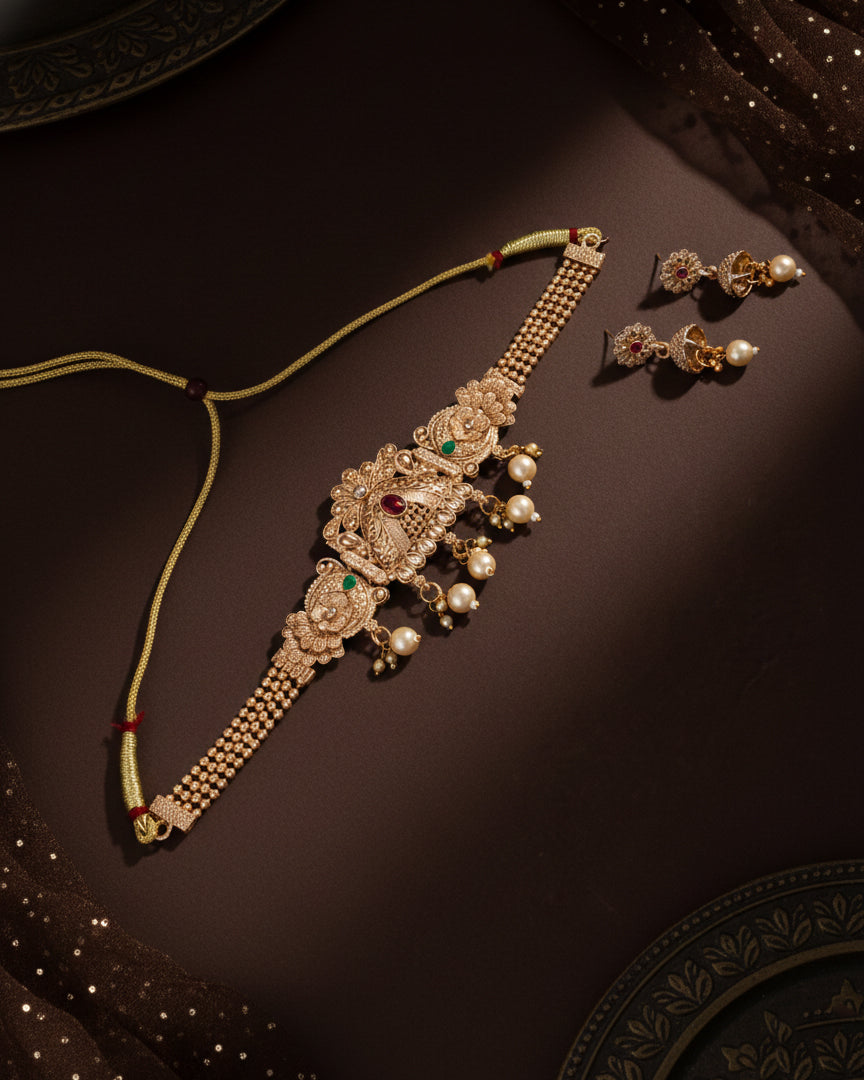Ginni Rajwada Necklace Set with Earring