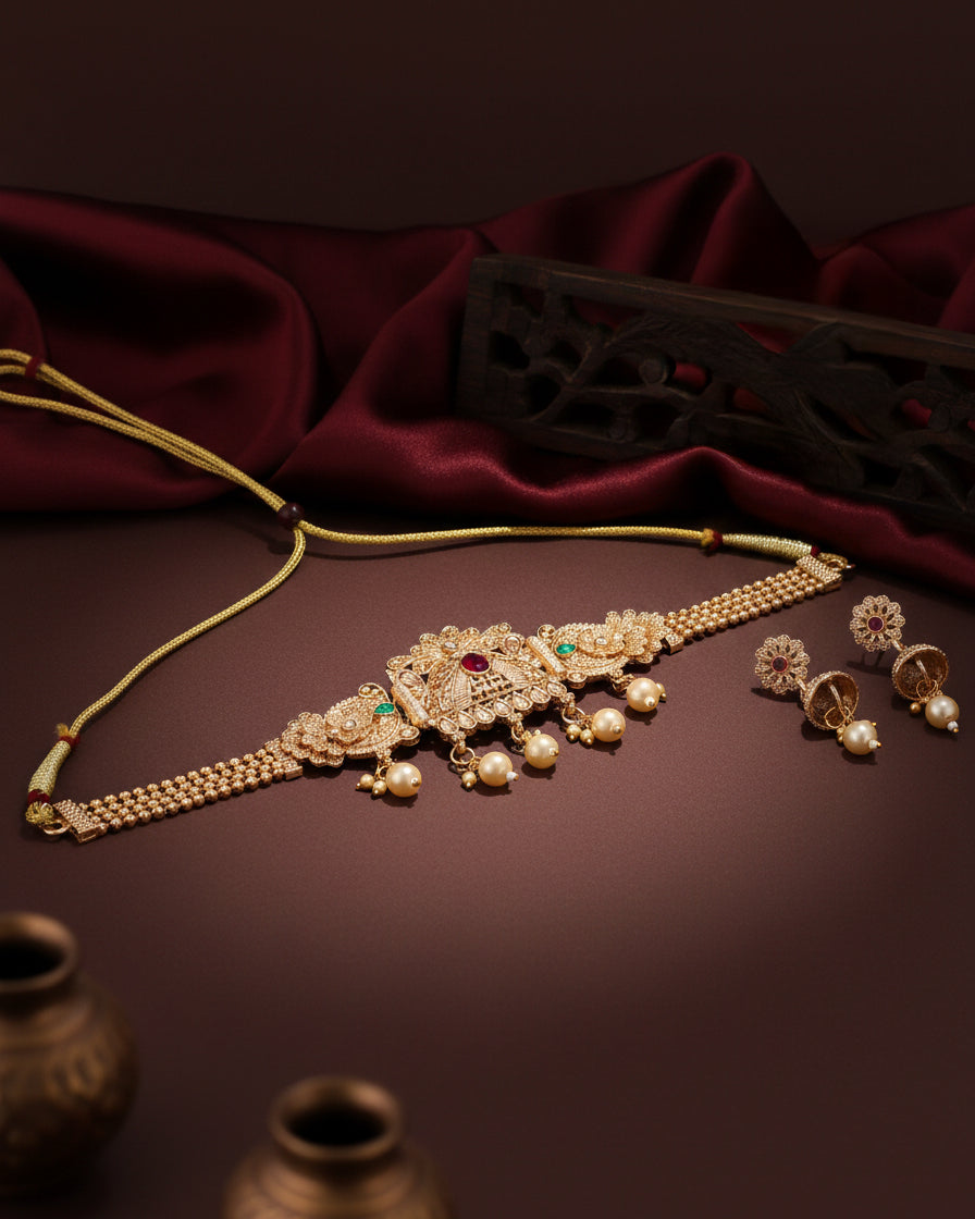 Ginni Rajwada Necklace Set with Earring