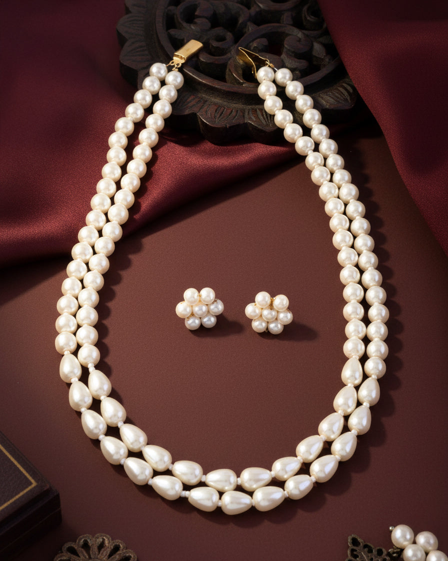Aatish Pearl Necklace – 2 Layer