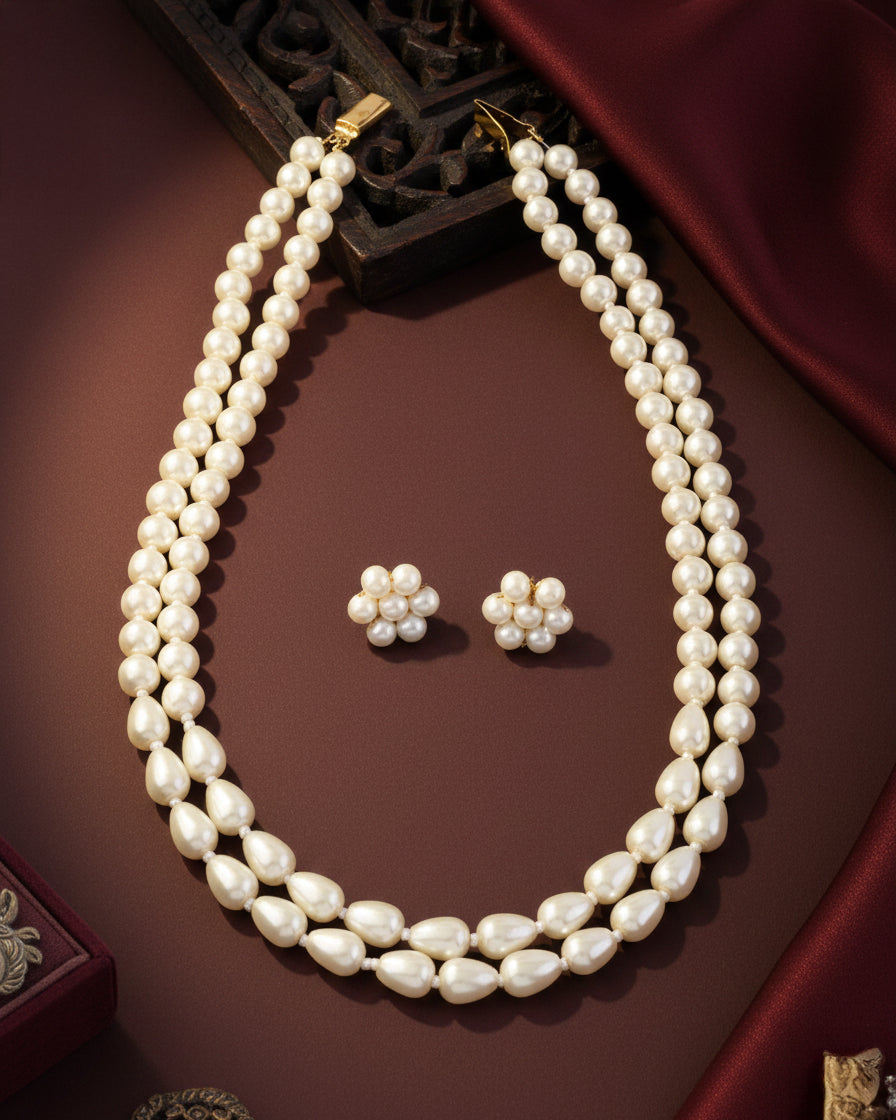 Aatish Pearl Necklace – 2 Layer