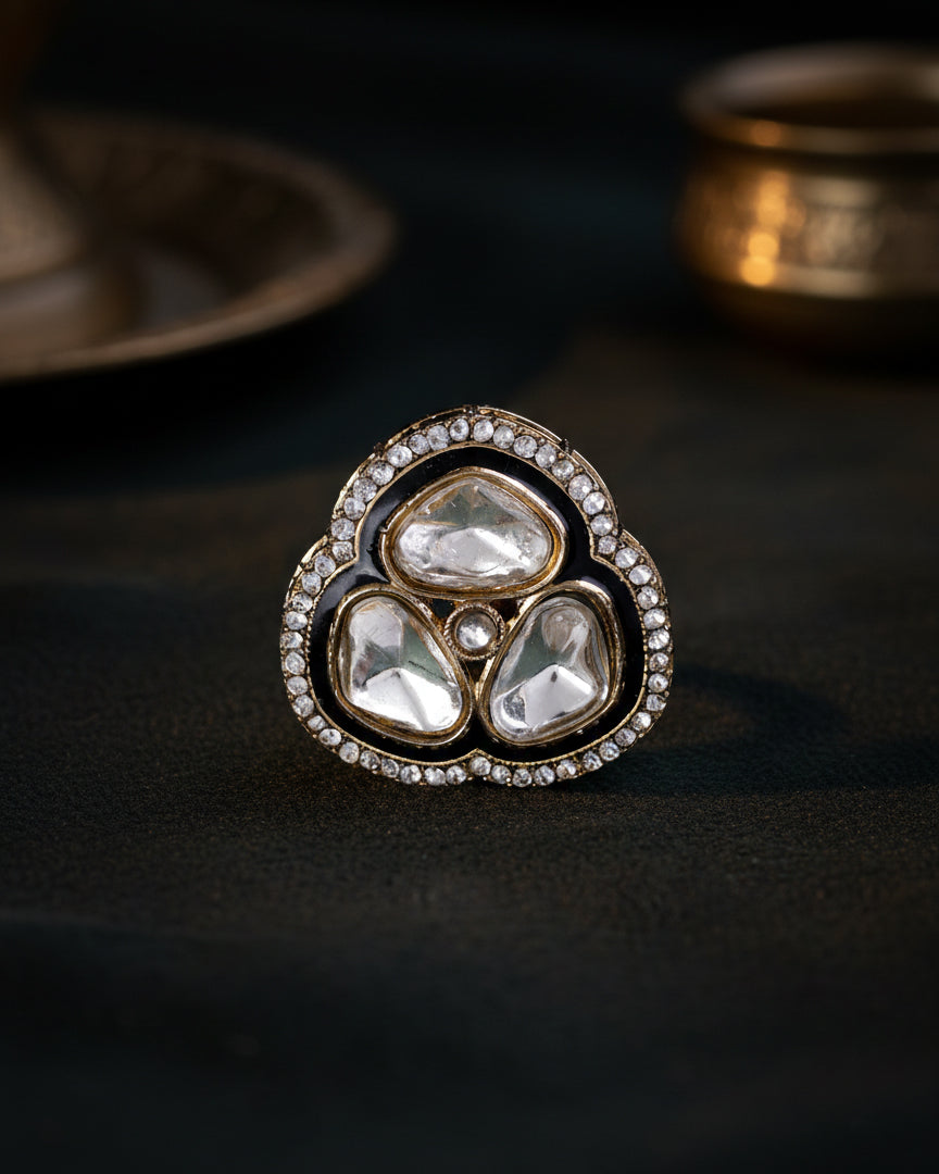 Black Suryansh Meenakari Ring