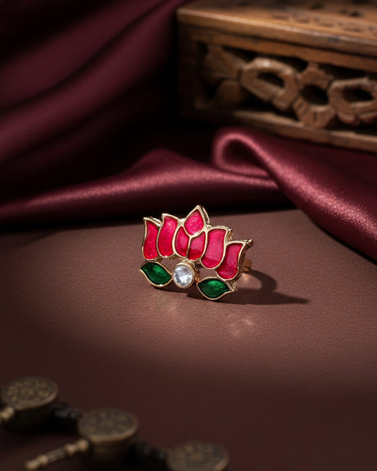 Pushkara Lotus Traditional Ring - Copper