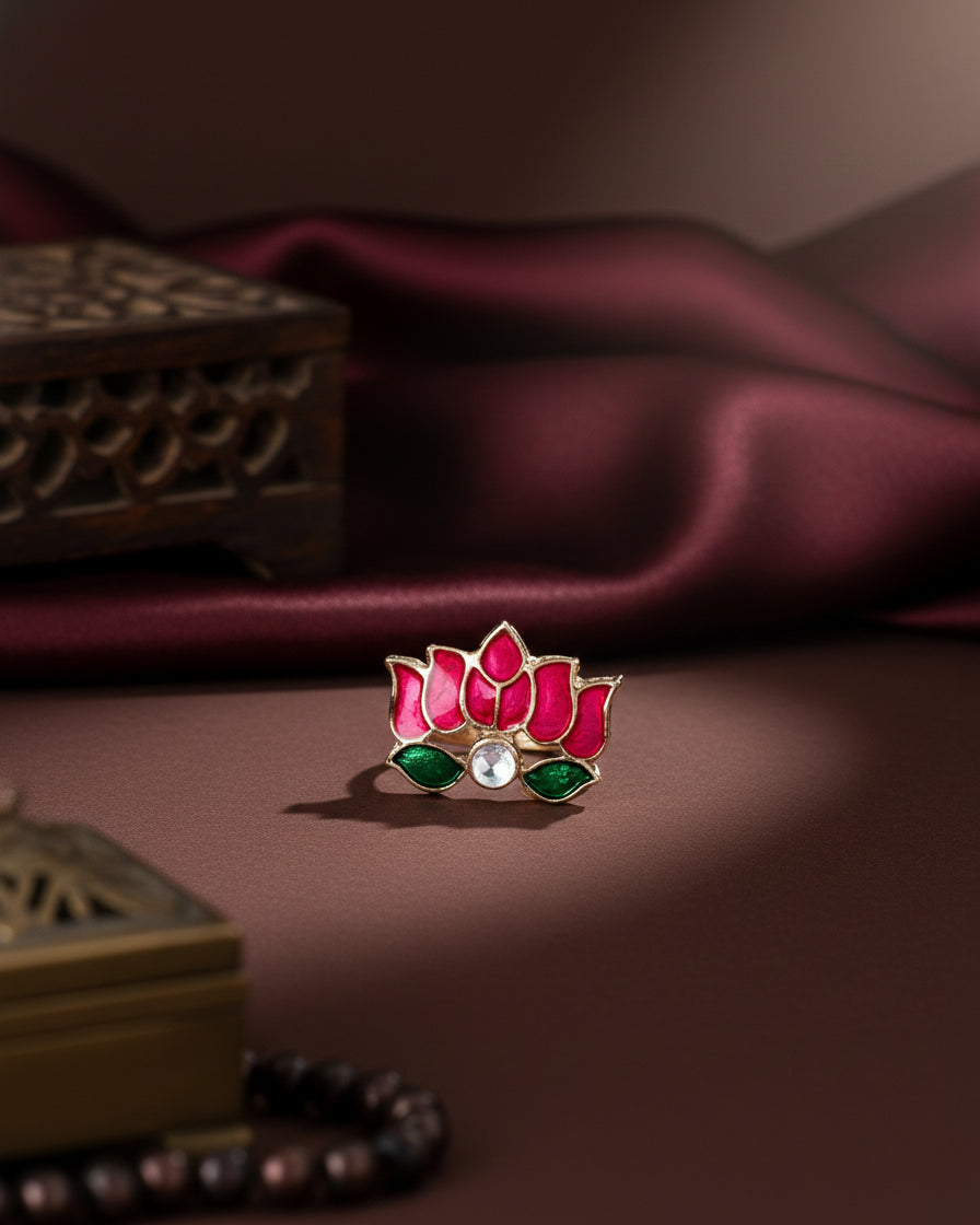 Pushkara Lotus Traditional Ring - Copper