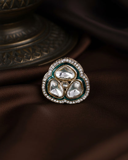 Green Suryansh Meenakari Ring