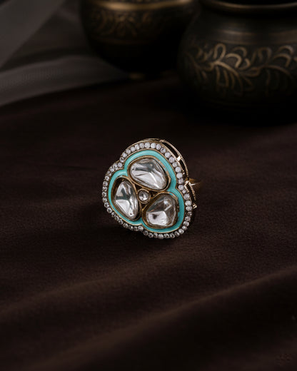 Turquoise Suryansh Meenakari Ring