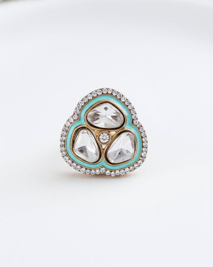 Turquoise Suryansh Meenakari Ring