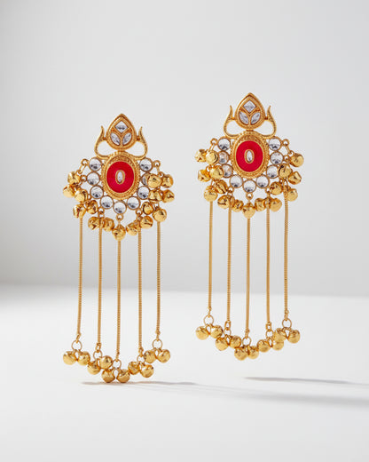 Pink Shriqala Kashmiri Look Ghunghru Earring