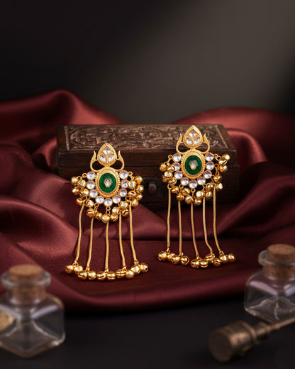 Green Shriqala Kashmiri Look Ghunghru Earring