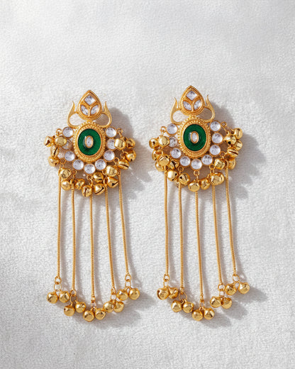 Green Shriqala Kashmiri Look Ghunghru Earring