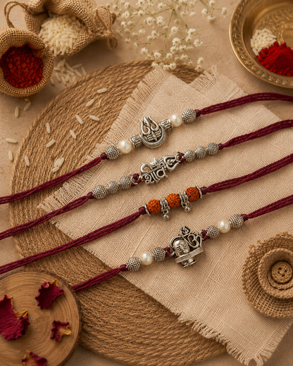 Virupaksha Rakhi Set Pack of 4 | Tilak Set Included