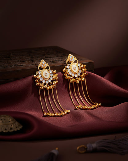 Ivory Shriqala Kashmiri Look Ghunghru Earring