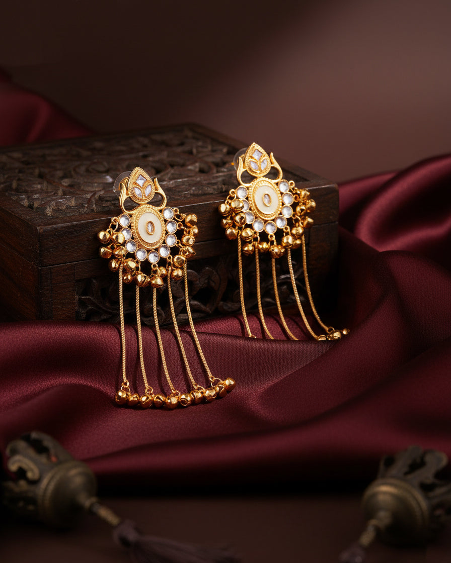 Ivory Shriqala Kashmiri Look Ghunghru Earring
