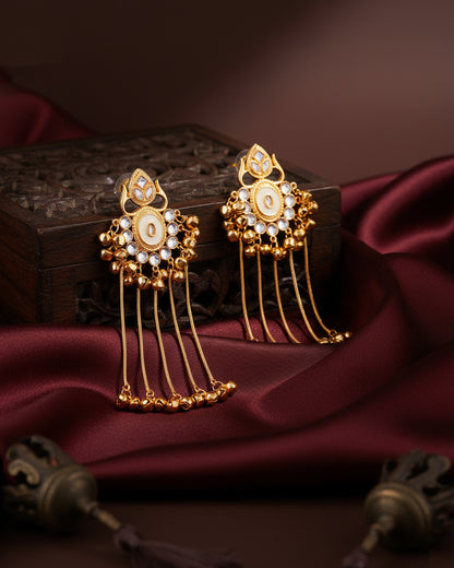 Ivory Shriqala Kashmiri Look Ghunghru Earring