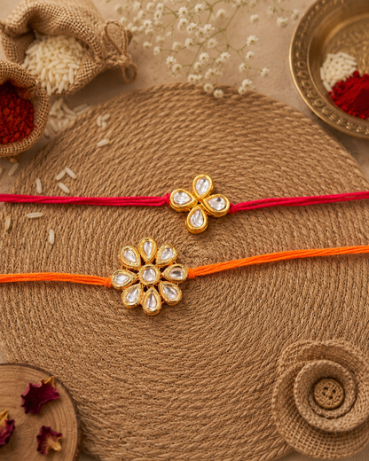 Vidhusha Pack of 2 Rakhi Set | Tilak Set Included