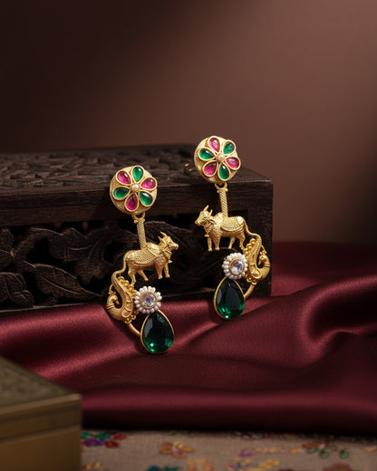 Manovya Designer Cow Earring