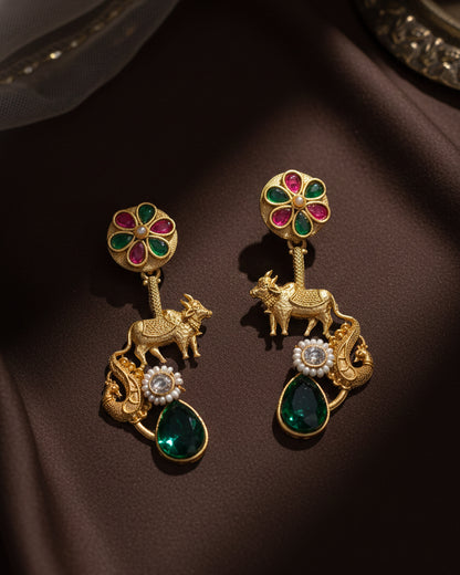 Manovya Designer Cow Earring